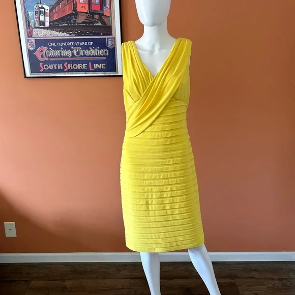 sachin and babi light blue dress Elegant Women's V-Neck Short Sleeve Dress with Chic Bow Tie Waist & Side  Pockets – Bright Yellow A-Line Flare Dress for Spring & Summer, Perfect for  Casual or Formal Occasions